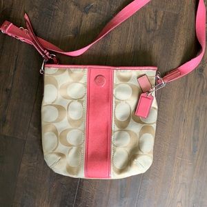 Coach pink crossbody purse